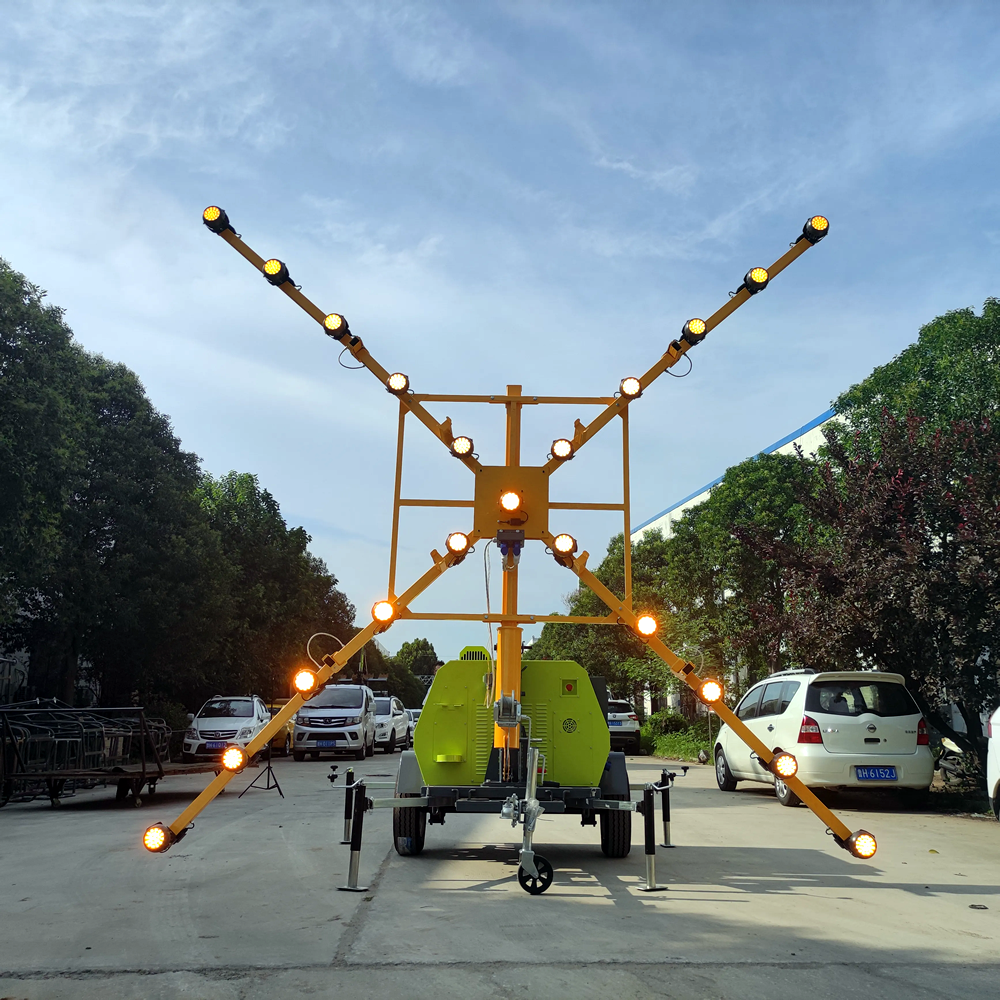 拖車式移動照明車 機場跑道關(guān)閉預(yù)警標志燈塔4TN4000B